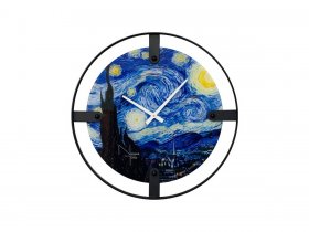 Часы интерьерные NT155 VAN GOGH STARRY NIGHT в Юном Ленинце - yunyj-leninec.mebel-nsk.ru | фото