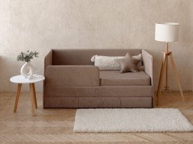 Диван-кровать Happy (капучино) в Юном Ленинце - yunyj-leninec.mebel-nsk.ru | фото