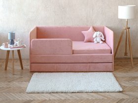 Диван-кровать Happy (коралловый) в Юном Ленинце - yunyj-leninec.mebel-nsk.ru | фото