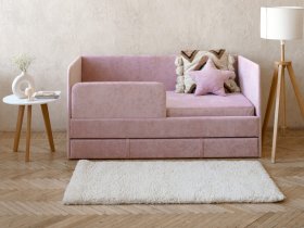 Диван-кровать Happy (розовый) в Юном Ленинце - yunyj-leninec.mebel-nsk.ru | фото