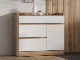 Комод с дверкой Брауни (дуб делано/белый) в Юном Ленинце - yunyj-leninec.mebel-nsk.ru | фото