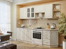 Модульная кухня Классика-1 (дуб молочный) в Юном Ленинце - yunyj-leninec.mebel-nsk.ru | фото