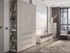 Модульная стенка Люмо (кашемир) в Юном Ленинце - yunyj-leninec.mebel-nsk.ru | фото