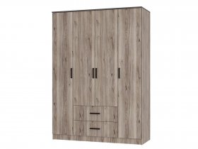 Шкаф четырехстворчатый Титан (дуб смоки) в Юном Ленинце - yunyj-leninec.mebel-nsk.ru | фото