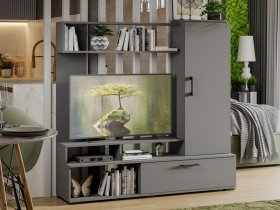 Стенка «Сиена» (графит серый) в Юном Ленинце - yunyj-leninec.mebel-nsk.ru | фото