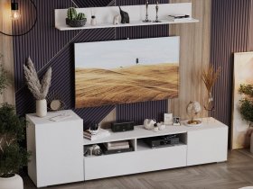 Стенка «Сильвия» (белый ясень) в Юном Ленинце - yunyj-leninec.mebel-nsk.ru | фото