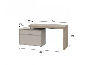 Стол 22 J-КШ Этна (дуб эндгрей/кашемир) в Юном Ленинце - yunyj-leninec.mebel-nsk.ru | фото