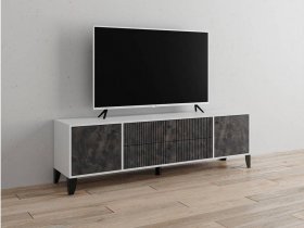 Тумба под ТВ Парус-10 (белый/мальта грей) в Юном Ленинце - yunyj-leninec.mebel-nsk.ru | фото