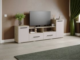 Тумба под ТВ Парус-2 (дуб крафт серый/кашемир) в Юном Ленинце - yunyj-leninec.mebel-nsk.ru | фото