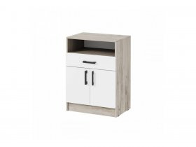 Тумба ТБ-1 Вега (дуб крафт серый/белый) в Юном Ленинце - yunyj-leninec.mebel-nsk.ru | фото